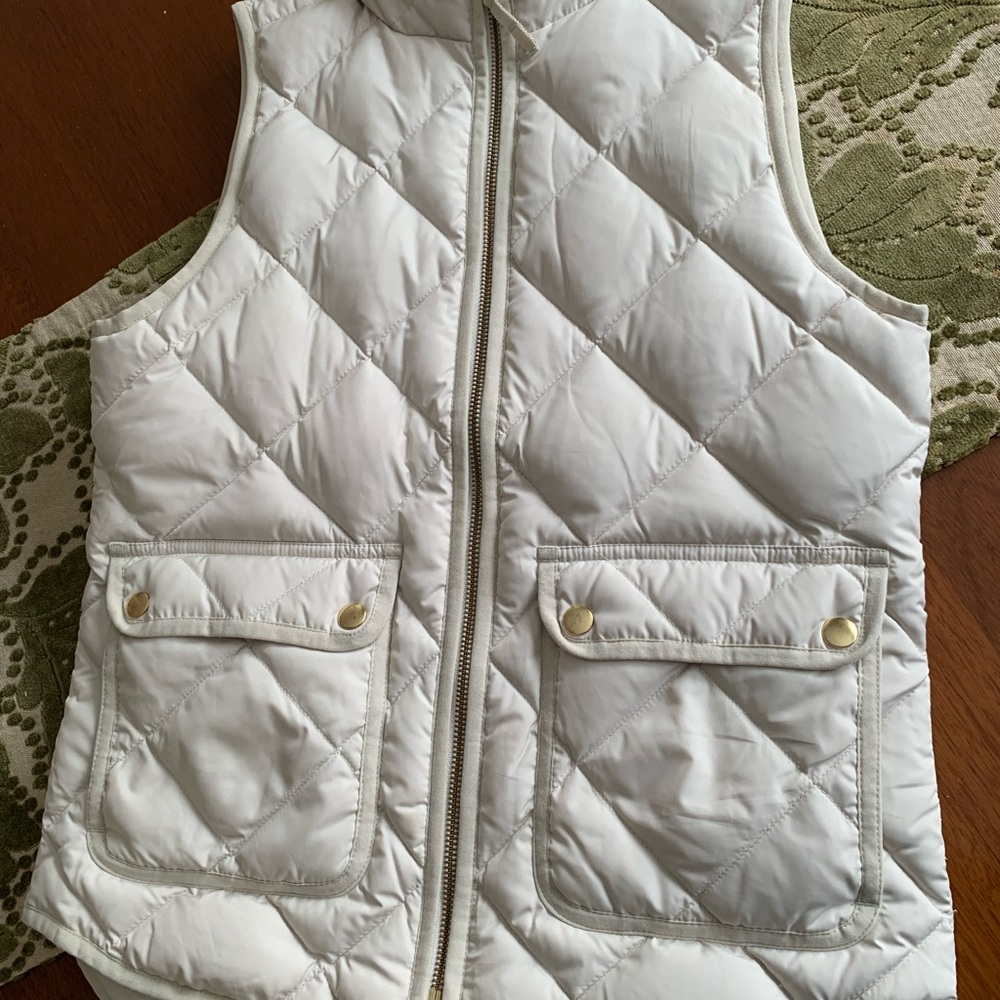 J. Crew winter white Quilted Vest